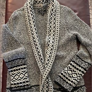 Lucky Brand cardigan sweater size small black and taupe
